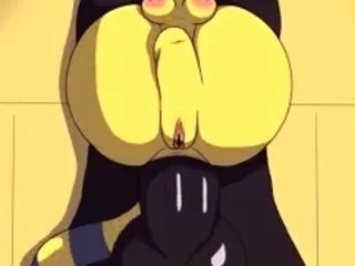 Brunette cums to hentai