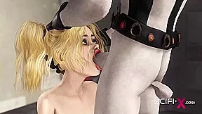 Hot sex in the sci-fi lab. A sexy girl gets fucked by an android monster