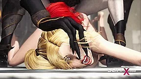 Sex cyborg monster plays with a young horny hottie in the sci-fi dungeon