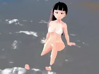 Cocoa Anime Girl with Big Boobs Introduces Herself in Bikini