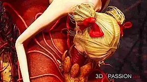 Devil plays with a super hot girl in hell