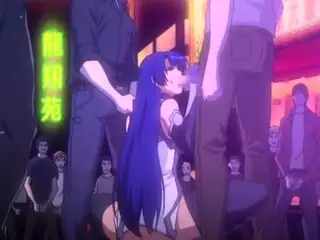 Brunette cums to hentai