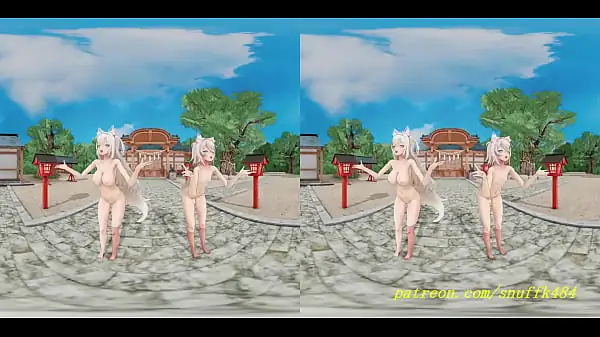 vr180 mmd FuwaMoco Nude dance 3d hololive