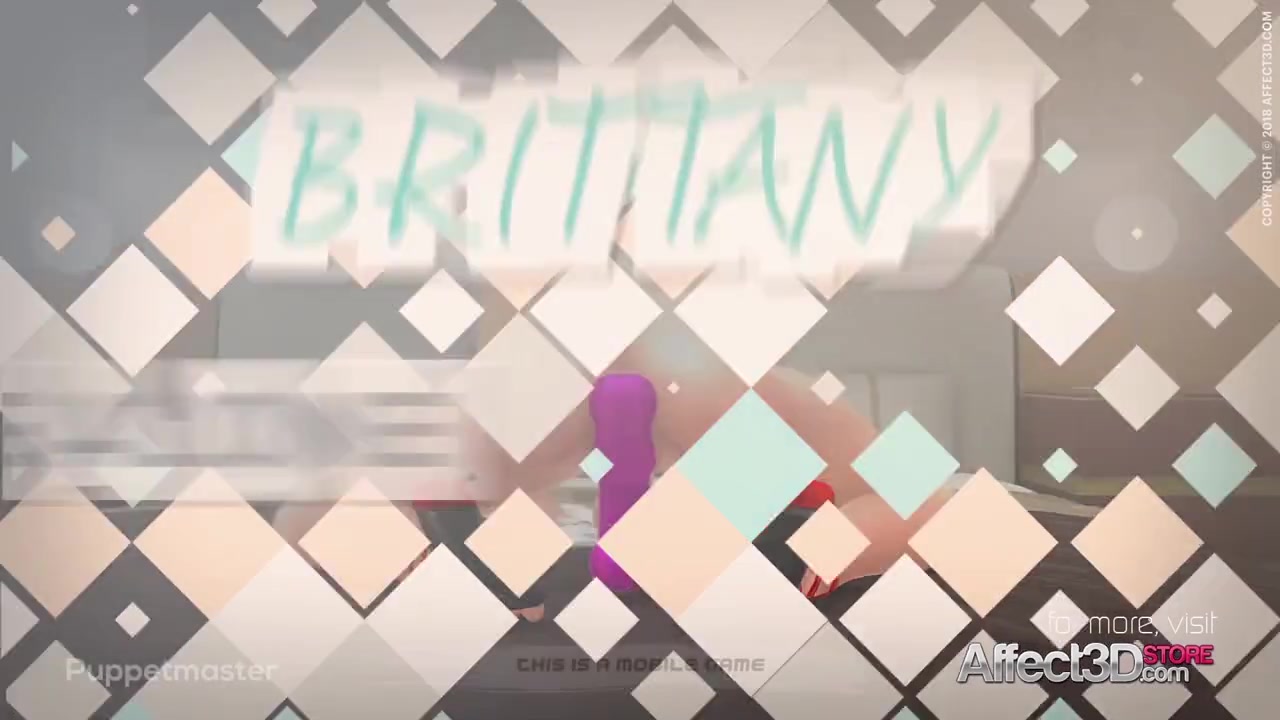 Big tits girl have solo pleasure in the mobile game