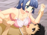 Blue haired anime beauty finally surrenders and gets filled