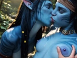 Pandora moonlight guides blue Avatar babes to taste big cock