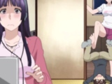 Tiny guy overwhelmed by tall athletic anime giantess babes